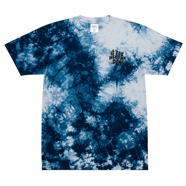 "IYNMD" Embroidered Oversized tie-dye t-shirt