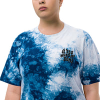 "IYNMD" Embroidered Oversized tie-dye t-shirt